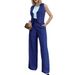 American Cross-border Foreign Trade New Women's Clothing Fashionable And Simple Casual Vest, Vest, Wide-leg Trousers Set, Two-piece Set For Women_ecoleips.com