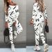 2025 Autumn New Women's Letter Print Sleeve Long Pants Casual Set 5101_ecoleips.com
