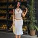 Summer Women's Slim Fit V Neck Sleeveless Vest And Skirt Set In Solid Color Style Sexy Mesh Outfit_ecoleips.com
