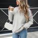 Women's Clothing Autumn New Autumn And Winter New Pullover Round Neck Contrast Color Loose Sweater For Women_ecoleips.com