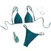 Omen's Adjustable Bikini Set – Seamless & Tie-Front Design, Nylon-Spandex Blend, Olive Green (S-L) Saltwater-Resistant_ecoleips.com