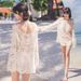 Women's Clothing Long Sleeved Bikini Cover Up Sun Protection Beach Outerwear Summer Seaside Vacation Hot Spring Swimsuit Jacket Mesh Single Piece_ecoleips.com