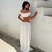 Pure Gentle 2025 Cross-Border European And American Summer Fashion Lace Trim Split Sexy Solid Color Long Dress_ecoleips.com