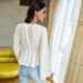 Voya Women's Clothing 2026 Spring/summer New International Station Hot Selling Sexy Strap Cardigan T-shirt Short V-neck Loose Long Sleeved Top_ecoleips.com
