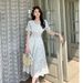European And American Gentle Style Sweet Fairy Floral Summer Fresh V-neck High-waisted Slimmi, Women's A-line_ecoleips.com