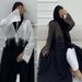 Women's Clothing Elegant Cross-Cultural Abaya With Detachable Open Front, 3D Applique & Crinkle Texture – Modest Long Dress For Women_ecoleips.com