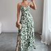 Women's Clothing Spring And Summer Temperament Elegant Twisted Print Suspenders Wide Leg Jumpsuit Long Pants Women's Clothing_ecoleips.com