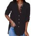 Plus Size Shirt Women's Oversized Longline Button Down Blouse - Minimalist Loose Fit Work & Casual Top_ecoleips.com