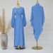 Muslim Dress Women Loriya Modest Blouson Sleeve Dress – Elegant Dubai-Inspired Muslim Set With Flowing Silhouette_ecoleips.com