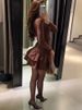 TARUXY Ruffled Splice Mini Dress For Women Solid Long Sleeve Office Lady Dress 2025 Spring New Slim Female Casual Frill Dress_ecoleips.com