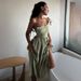 Cross-border Pure Cotton V-neck Camisole 2024 Spring New European And American Style Fashionable Sexy Backless Tie Dress_ecoleips.com