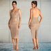 Women's Clothing Sexy Backless Rhinestone Strappy Bodycon Dress - V-Neck Sleeveless Midaxi Dress Stretchy Milk Silk Fabric Elegant Club Wear_ecoleips.com