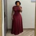 Women's Clothing Elegant Round Neck Pleated Slim Fit Long Dress For Women European And American Style African Print Spring_ecoleips.com