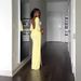 Elegant Backless Dress With High Slit & Off-Shoulder Neckline – Stretchy Polyester-Spandex Bodycon Dress For Women (Yellow, XS-XXXL)_ecoleips.com