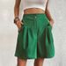 Women's Clothing Elegant Commuter Pants Casual High Waist Wide Leg Shorts_ecoleips.com