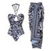 Women's Clothing One Piece Swimsuit Halter Neck Hollow Ethnic Style Printed Swimsuit Suit_ecoleips.com