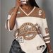 American Retro T-shirt, Breathable And Quick-drying Mesh V-neck Top, High-definition Digital Print, Loose-fitting_ecoleips.com