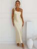Mozision One Shoulder Backless Sexy Maxi Dress Women Gown Satin Skew Collar Sleeveless Thigh High Split Club Party Long Dresses_ecoleips.com