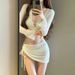 New High-End Women's Swimsuit Set Two-Piece Bikini Sexy Long-Sleeved Sunscreen Hot Spring Wear_ecoleips.com