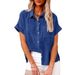 2025 European And American Spring And Summer New Hot Selling Tops Cotton And Linen Pocket Short Sleeved Shirts T Shirts For Women_ecoleips.com