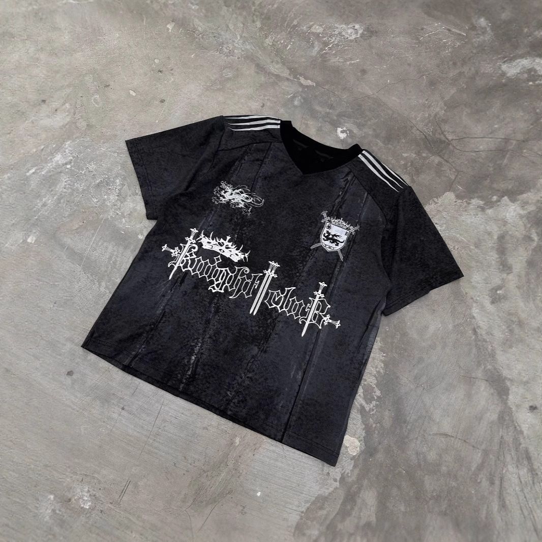 Unisex Dark Retro American Style Short Sleeve Summer Top Trendy Harajuku Style Women's Clothing Hot Sale_ecoleips.com