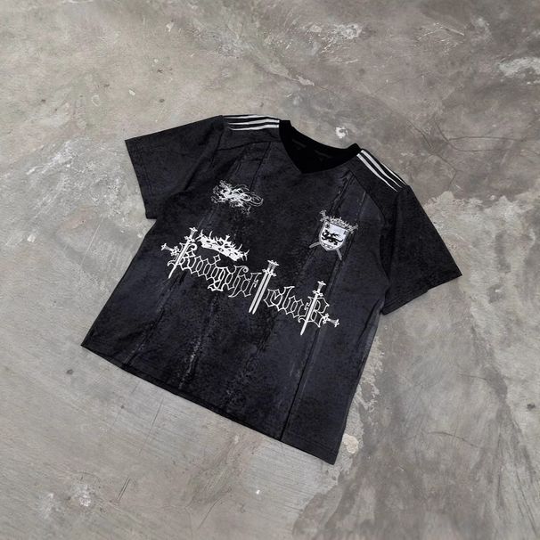 Unisex Dark Retro American Style Short Sleeve Summer Top Trendy Harajuku Style Women's Clothing Hot Sale_ecoleips.com