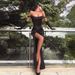 Women’s Clothing summer sexy fashion backless twisted slit dress satin long dress women_ecoleips.com