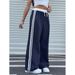 Women's Clothing High Waist Casual Pants Women's Spring And Autumn New Loose Straight Floor Length Pants Bar Splicing Sports Sweatpants Trend_ecoleips.com
