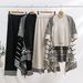 Women's Clothing Suits For Women, Striped All Match Collar Sweater Vest, Tassel Shawl Coat, Knitted Wide Leg Pants Three Piece Suit_ecoleips.com