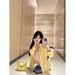 Yellow Loose-Fitting Checkered Shirt For Women, Spring Korean-Style Casual Long-Sleeved Thin Sun-Protective Jacket_ecoleips.com