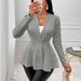 Women's Slim Long Sleeve Jacket Thickened Jacquard Texture Single Button Coat Style Autumn Winter Outerwear_ecoleips.com