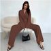 2025 European American Cross-border Women's Fashion Elegant Wide-leg Pants And Blazer Top Two-piece Set For Women_ecoleips.com