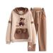 Women's Autumn/Winter Hoodie Set, New Style For Junior High School Students, Hooded, Loose Fit, Casual Two Piece Set, Warm Long Sleeved Clothing_ecoleips.com