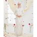 Elegant Muslim Women's 3D Floral Print Dress Set Long Sleeve Modest Abaya And Skirt Comfortable Polyester Blend Fabric_ecoleips.com