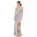 Sequin Oblique Collar Dress – Elegant High Slit Evening Gown For Women (4 Colors)_ecoleips.com
