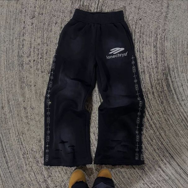 Unisex Hip Hop Casual Pants - Bead Dyed Streetwear Trousers For Men & Women (Loose Fit, One Size)_ecoleips.com