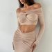 Women's Mesh Long Sleeve Crop Top & Maxi Skirt Set – Sweet & Sassy Outfit (S/M/L)_ecoleips.com