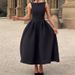 Summer New Arrival Women's Hepburn Style Solid Color Round Neck Sleeveless Dress Full Swing Clothing_ecoleips.com