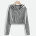 Women's Clothing Cardigan sweatshirt women autumn and winter version short hooded T shirt women's jacket women's tops women_ecoleips.com