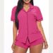 Women's Clothing Summer Casual Comfortable Pajamas Short Sleeved Pocket Letter Shorts Suit_ecoleips.com