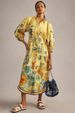 Women's Clothing Cotton And Linen Floral Print Casual Lace Up Dress_ecoleips.com