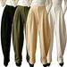 BN369 Women's High Street Wide Leg Pants Solid Color Professional Casual European American Style Clothing For_ecoleips.com