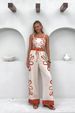 Women's Clothing Summer Women's Fashion Flower Suspender Top Wide Leg Pants Suit 68607_ecoleips.com