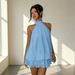 Neck Chiffon Short Skirt Sexy Coffee Break Sanya Vacation Dress Dress Vacation Style Dress_ecoleips.com
