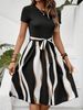 2026 Women Color Block Belted Dress, Simple Commute Trendy Elegant Autumn Dress_ecoleips.com