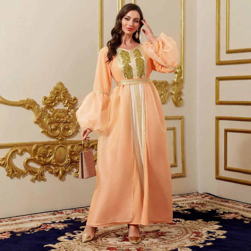 Women's Clothing Solid Color Robe Female Dress Temperament Elegant Dress Cardigan_ecoleips.com