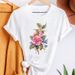 Cross-border Plus-size Clothing New Floral Dandelion Women's Short-sleeve T-shirt_ecoleips.com
