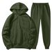 Women's Clothing Autumn and winter men's hooded solid color light plate pullover sweatshirt set casual sports hoodie sweatshirt trousers two piece set_ecoleips.com