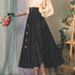 "Caramel Latte" French Retro Hepburn High-Waisted Tie-Waist Flared Midi Women's Half Skirt Shirt Set For Autumn_ecoleips.com