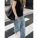 ICC Early Spring New Street Style Personalized Graffiti Straight Slim Jeans For Women Trendy Guangzhou Thirteen Lines_ecoleips.com